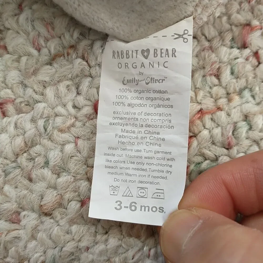 Lot Of 3 Baby Gap Rabbit + Bear Boy 3-6M Fall Spring Cotton Overall Shirt Hat